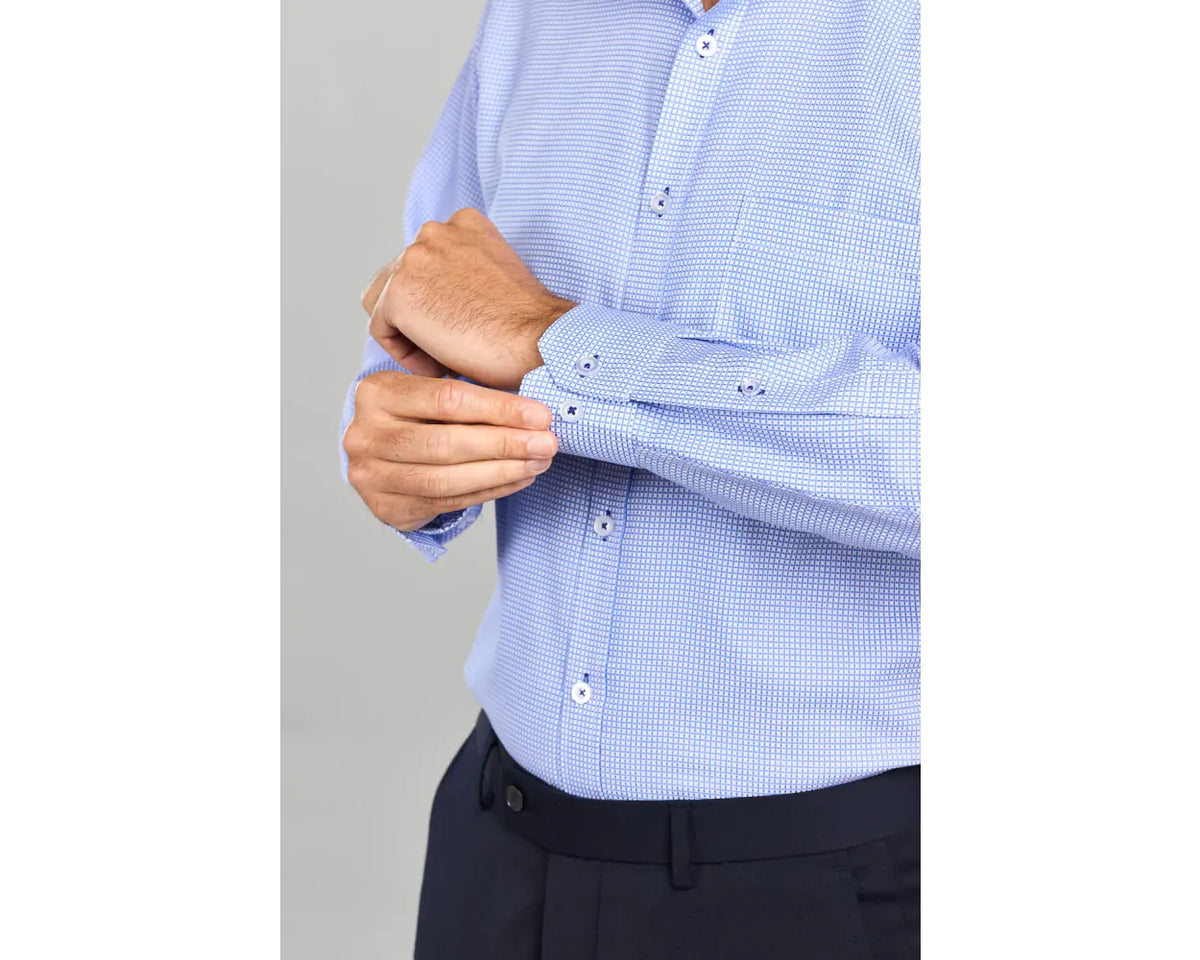 Paradigm blu check pure cotton long sleeve shirt