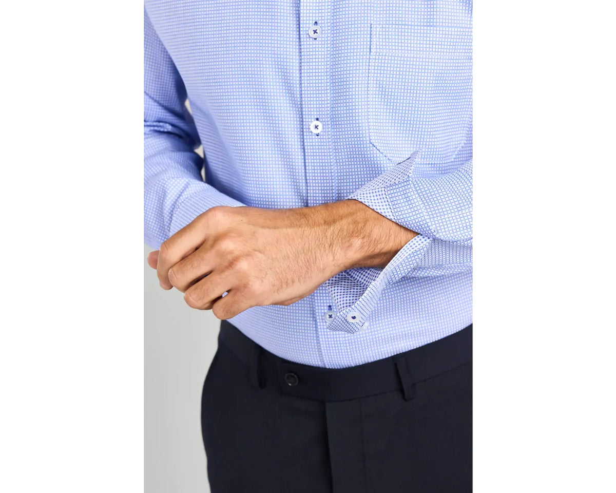 Paradigm blue check long sleeve shirt