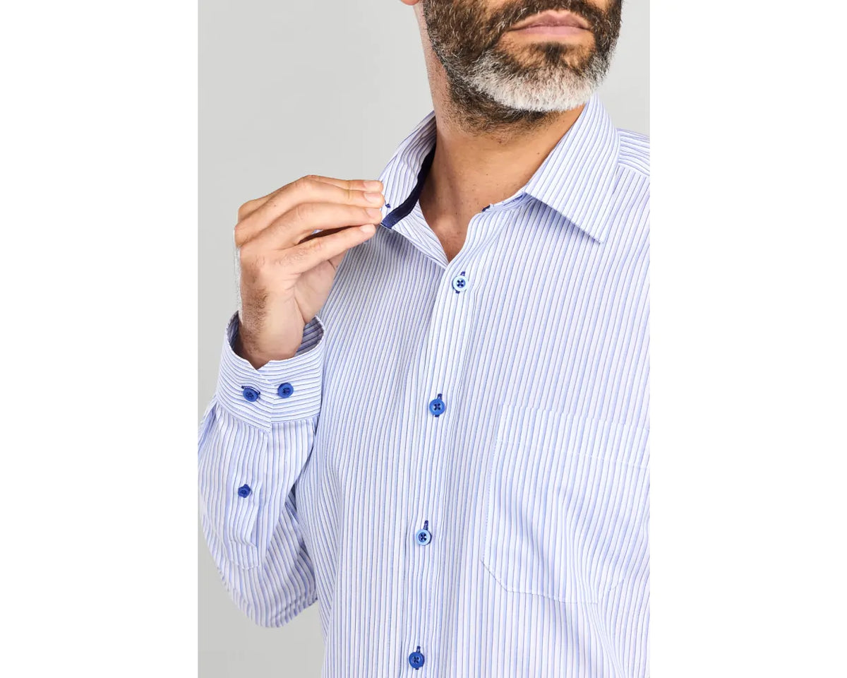Paradigm blue striped shirt