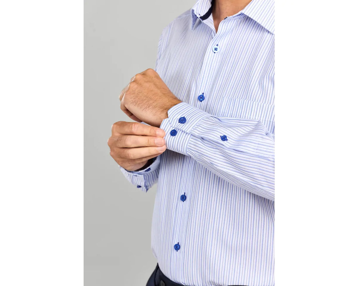 Paradigm blue striped long sleeve shirt