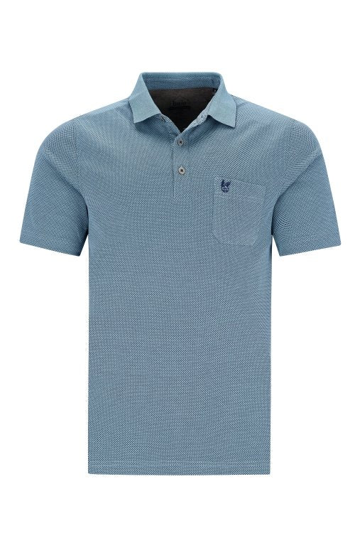 Hajo blue pique polo