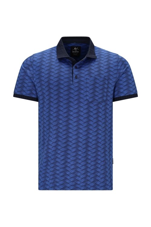 Hajo blue pique polo