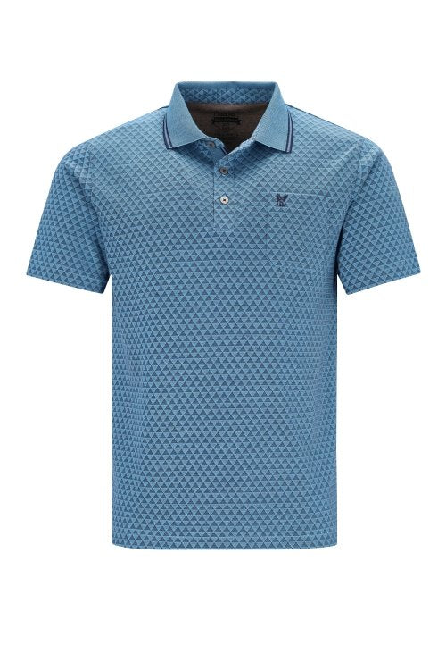 Hajo blue pique polo