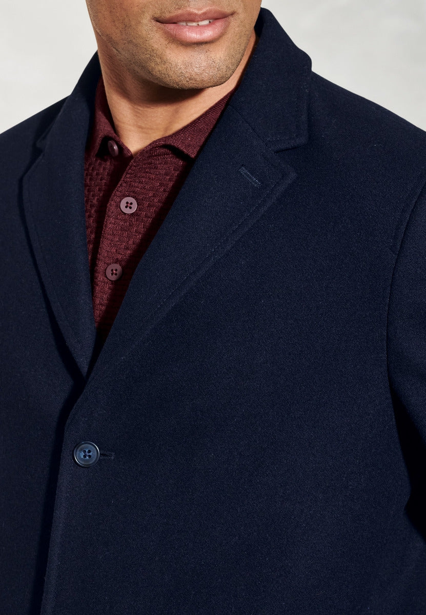 Brook Taverner navy overcoat