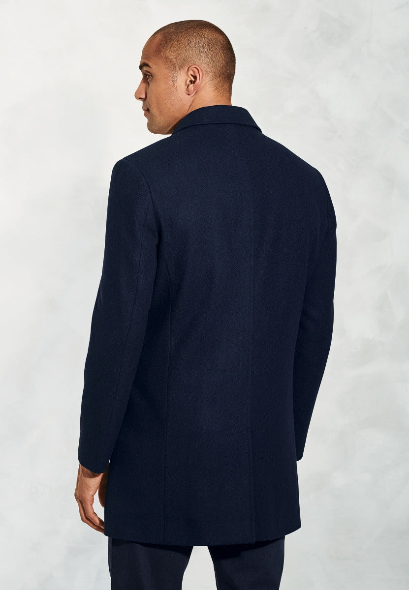 Brook Taverner navy overcoat