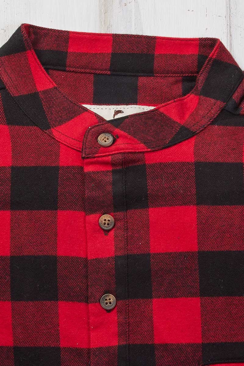 Lee Valley red and black grandad shirt