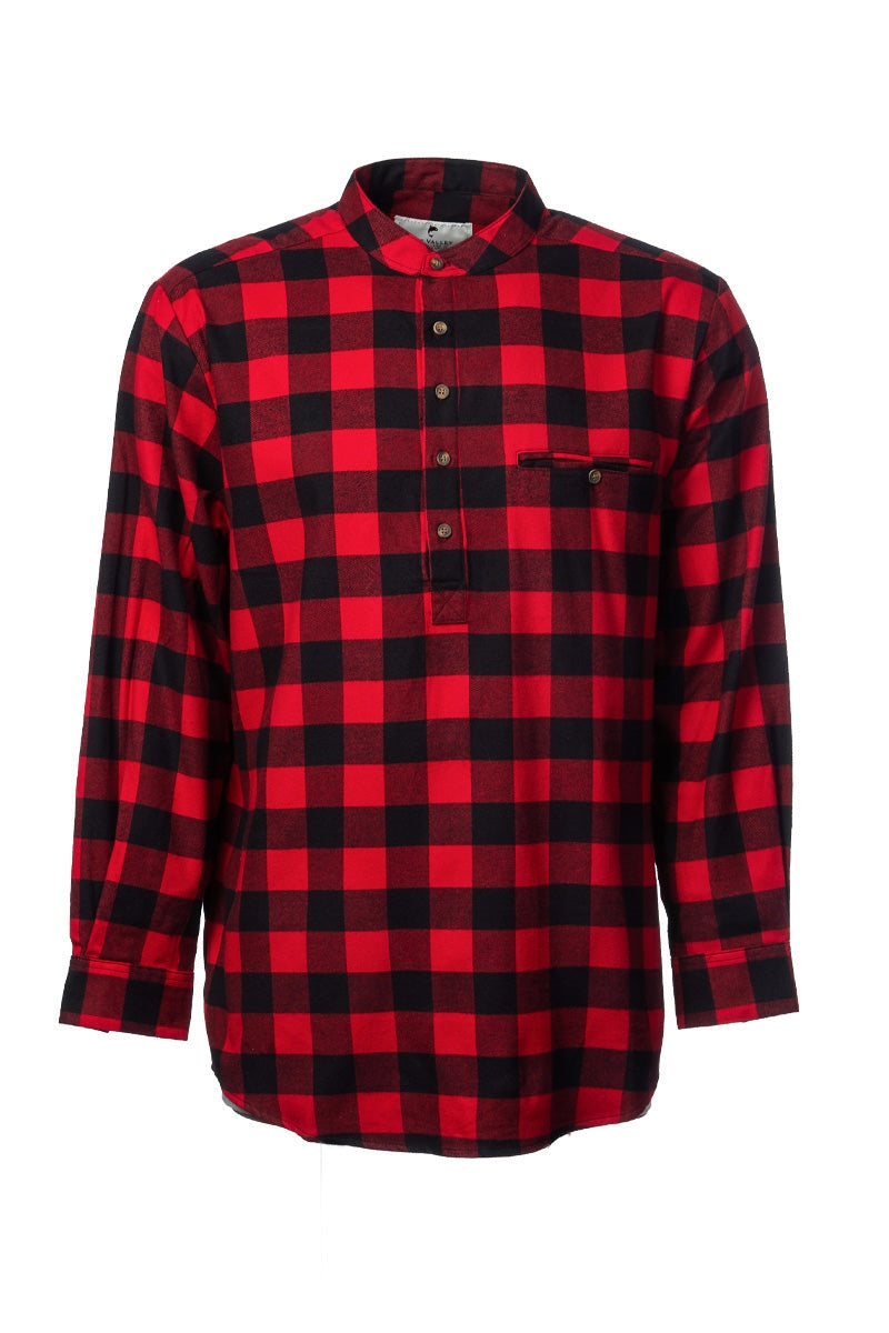 Lee Valley red and black grandfather shirt