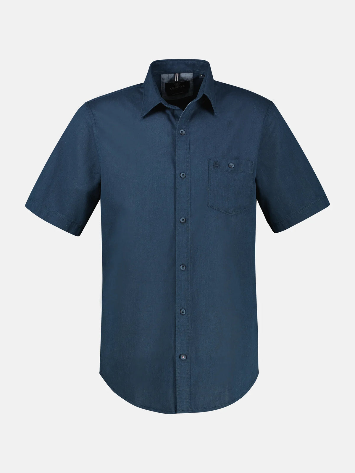 Lerros cotton linen blend navy short sleeve shirt