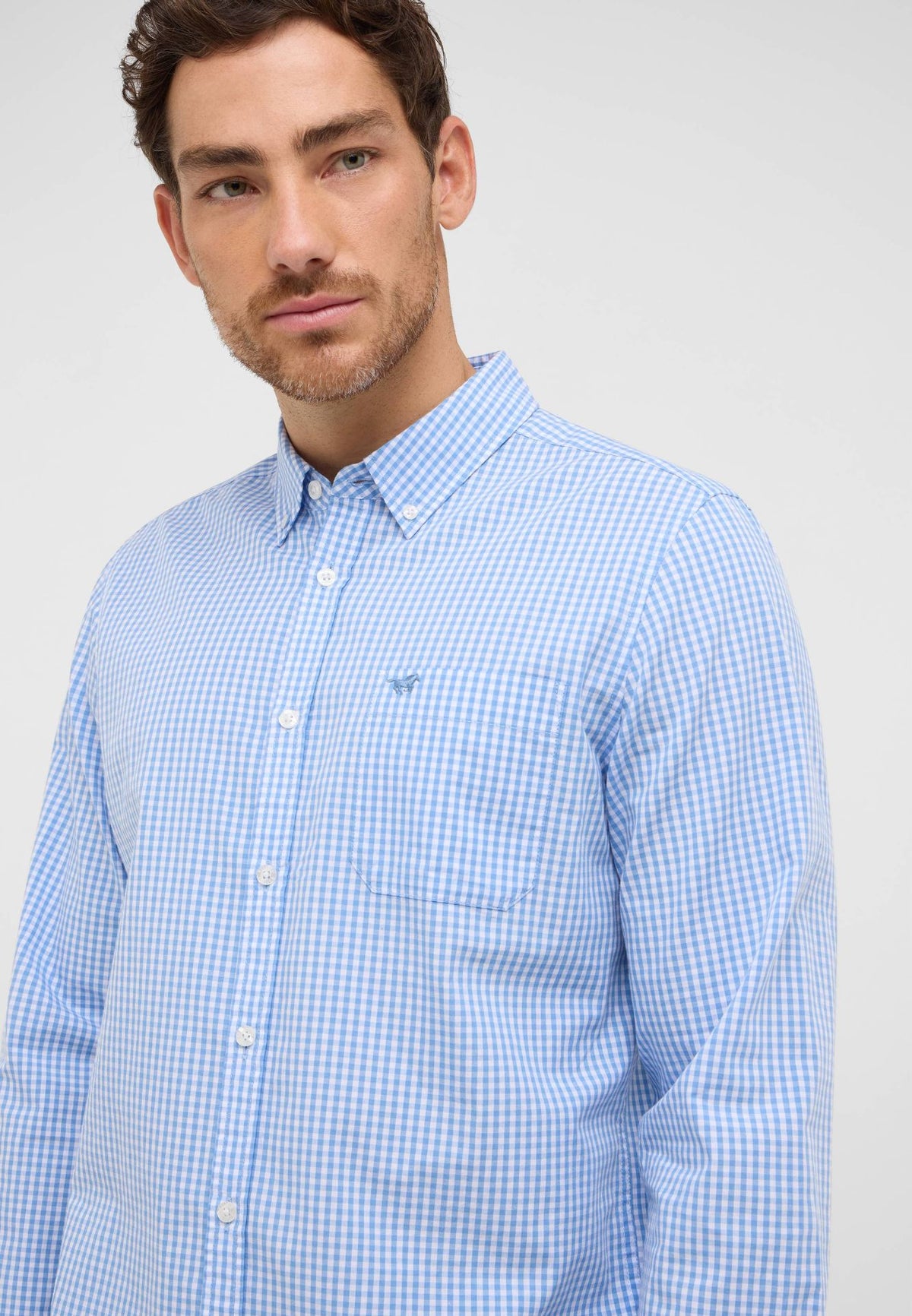 Mustang light blue check shirt