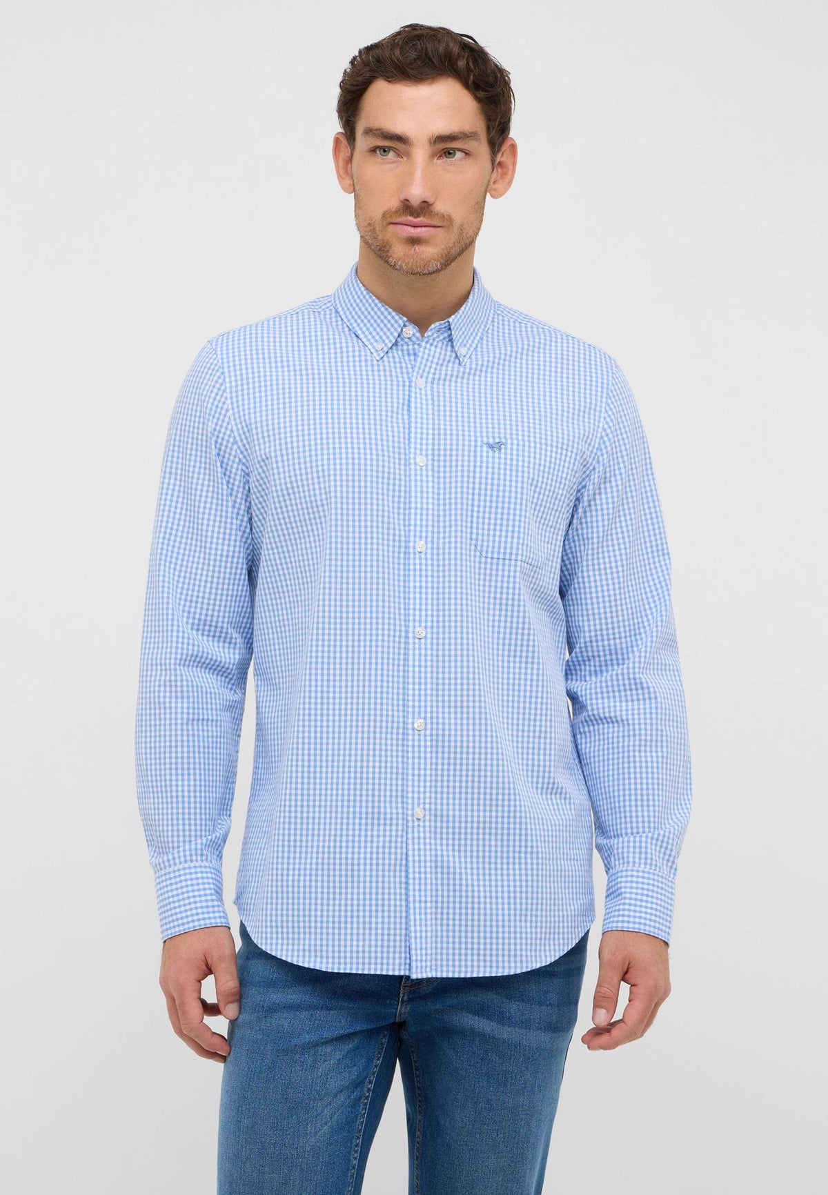 Mustang light blue check shirt
