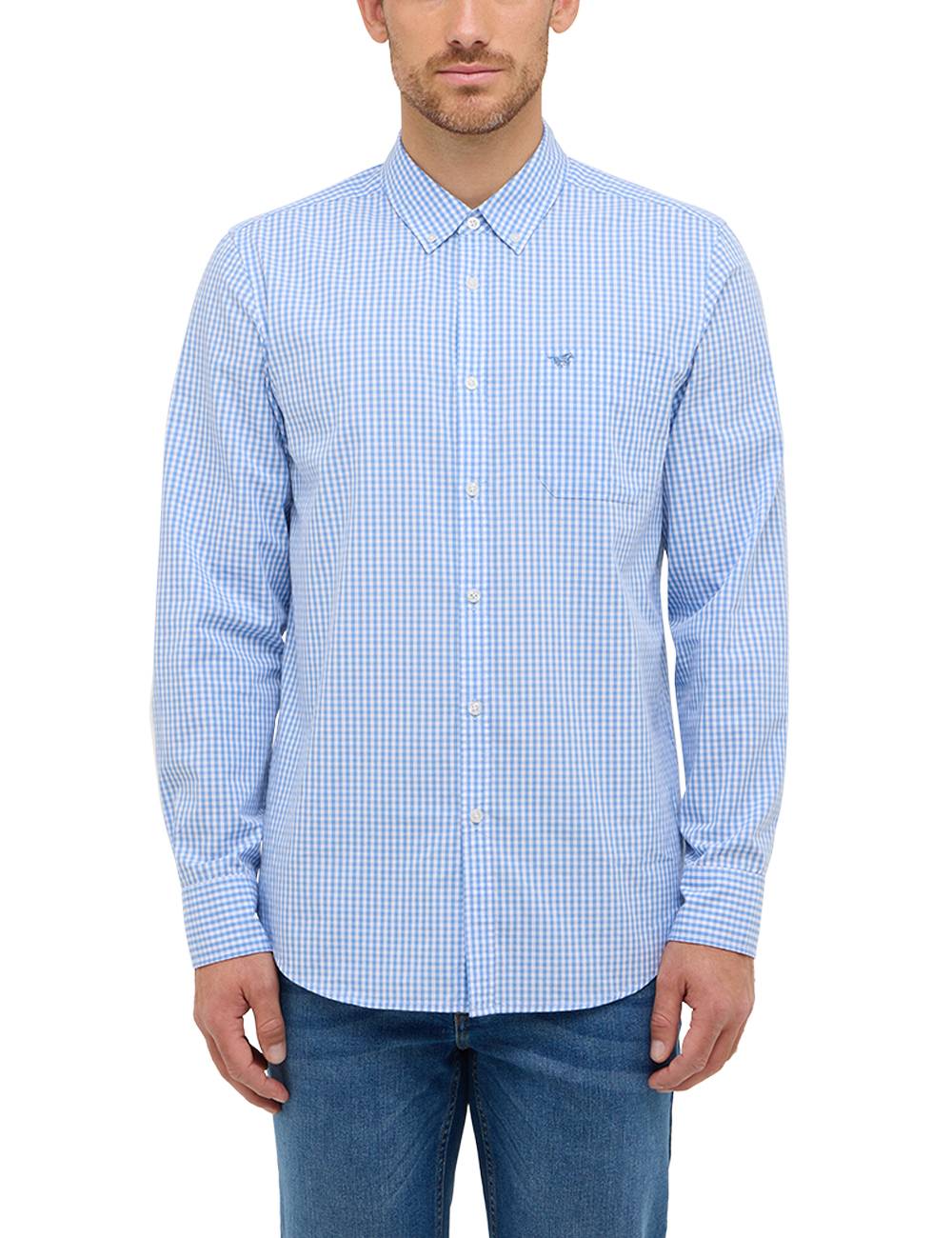 Mustang light blue check shirt