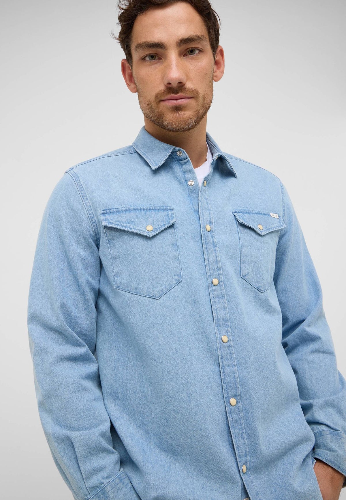 Mustang light blue denim shirt