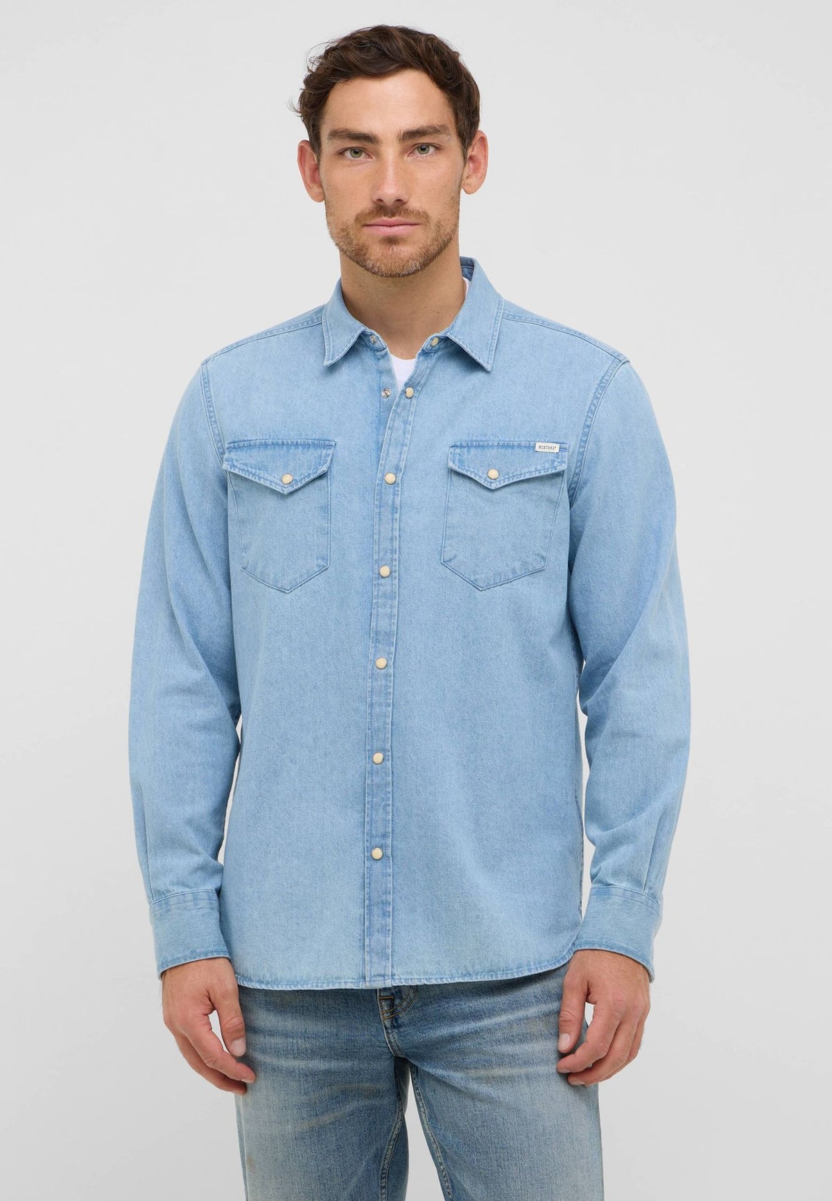 Mustang light blue denim shirt