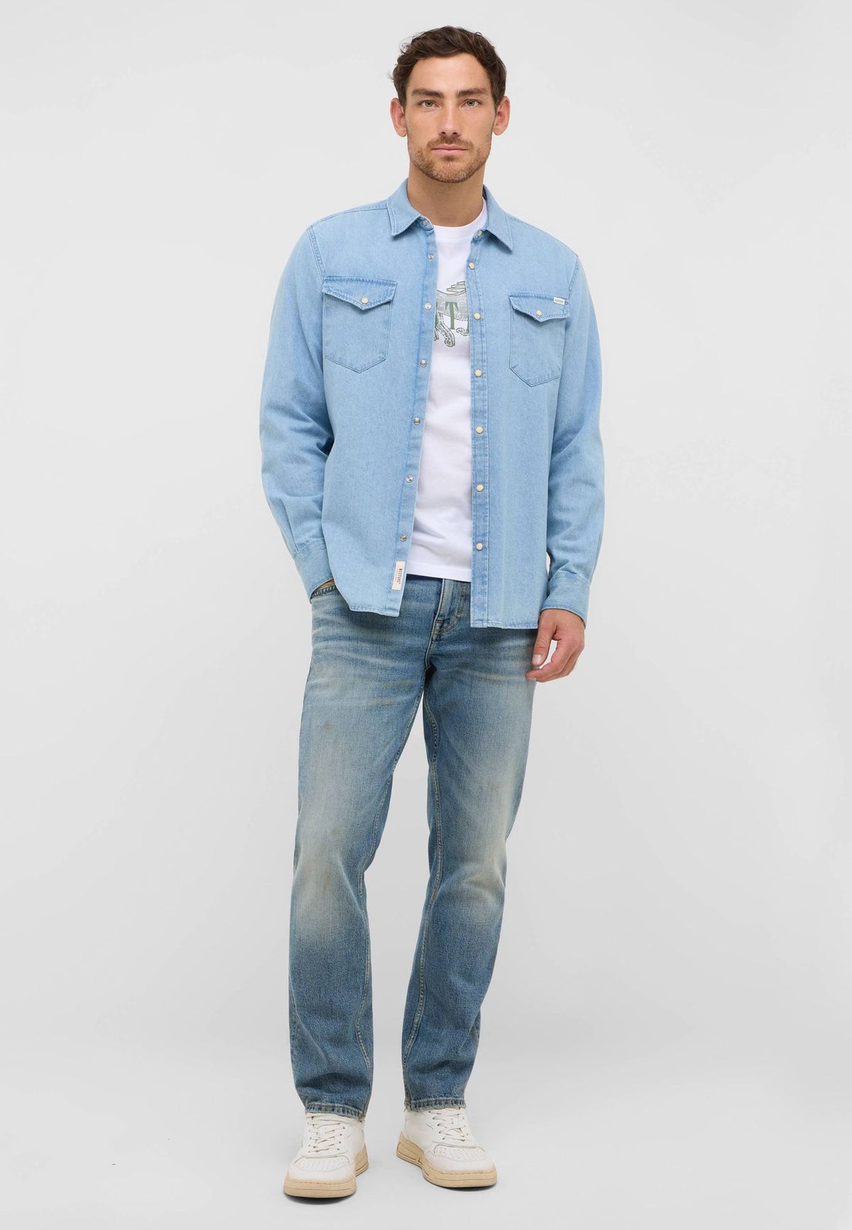 Mustang light blue denim shirt