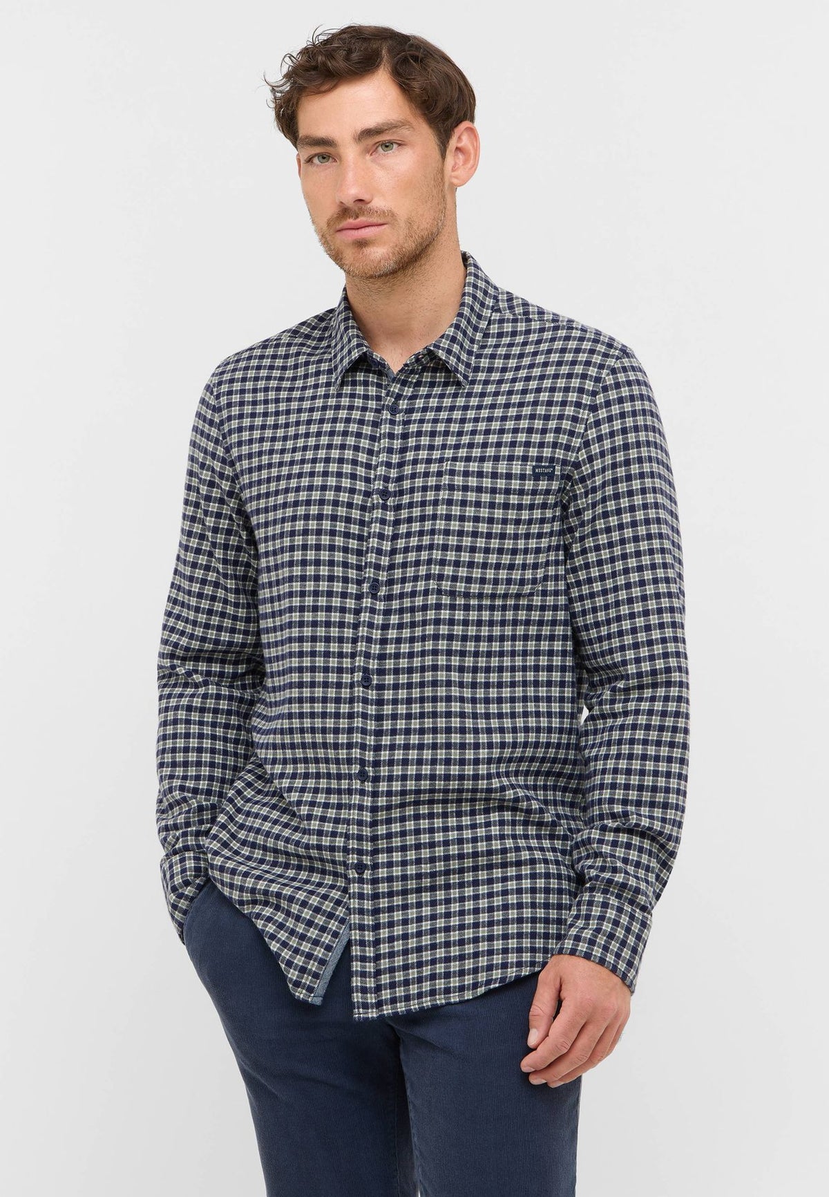 Mustang navy check shirt