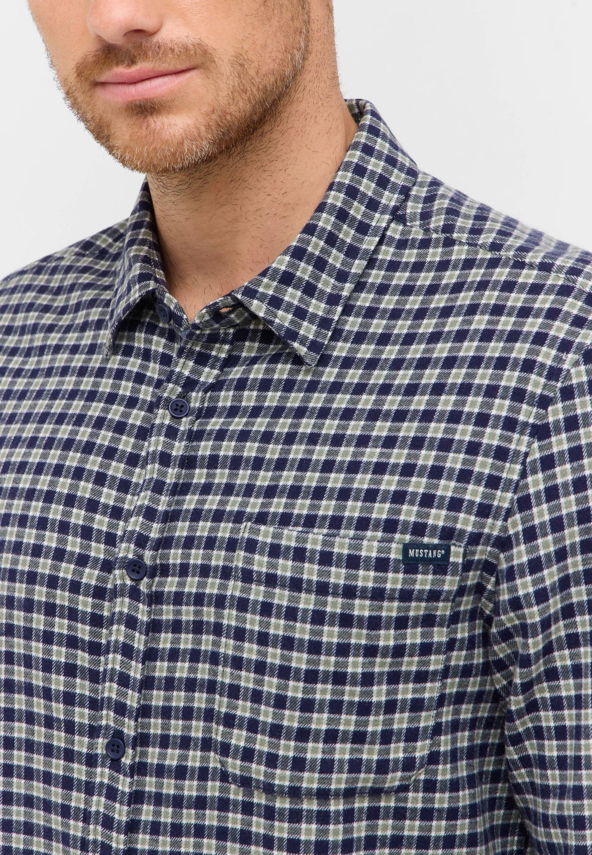 Mustang navy check shirt