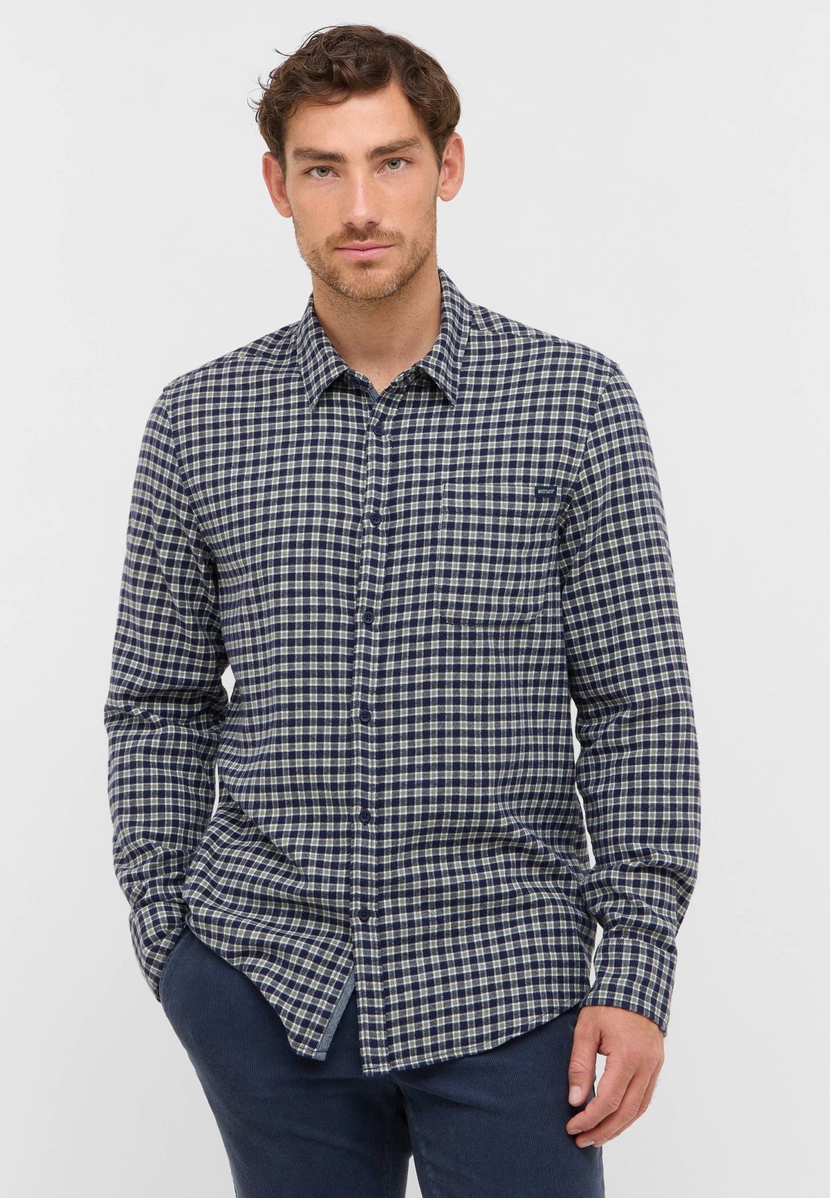 Mustang navy check shirt