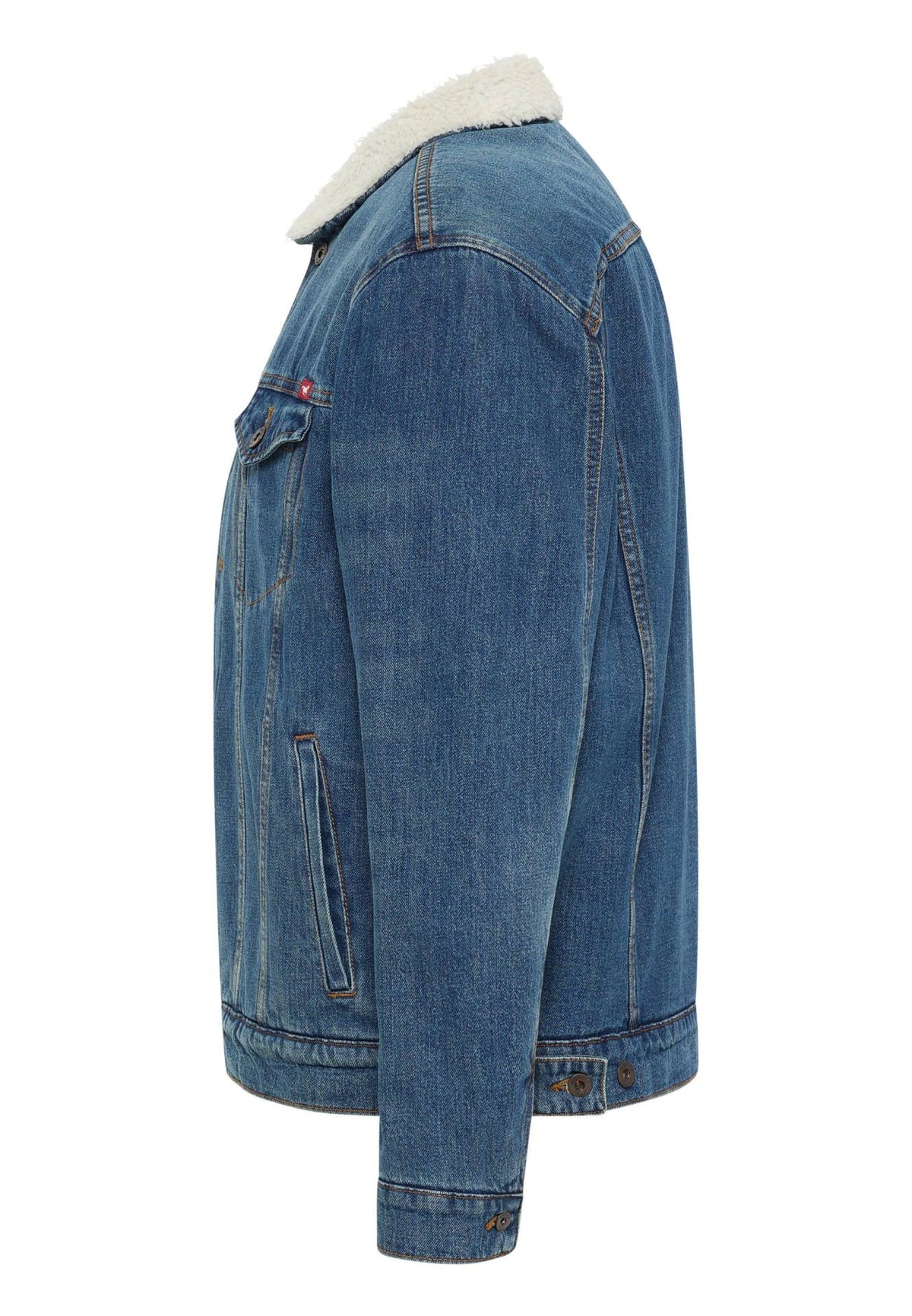 Mustang blue denim jacket with fur lining
