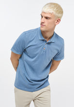 Load image into Gallery viewer, Mustang blue pique polo
