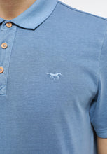Load image into Gallery viewer, Mustang blue pique polo
