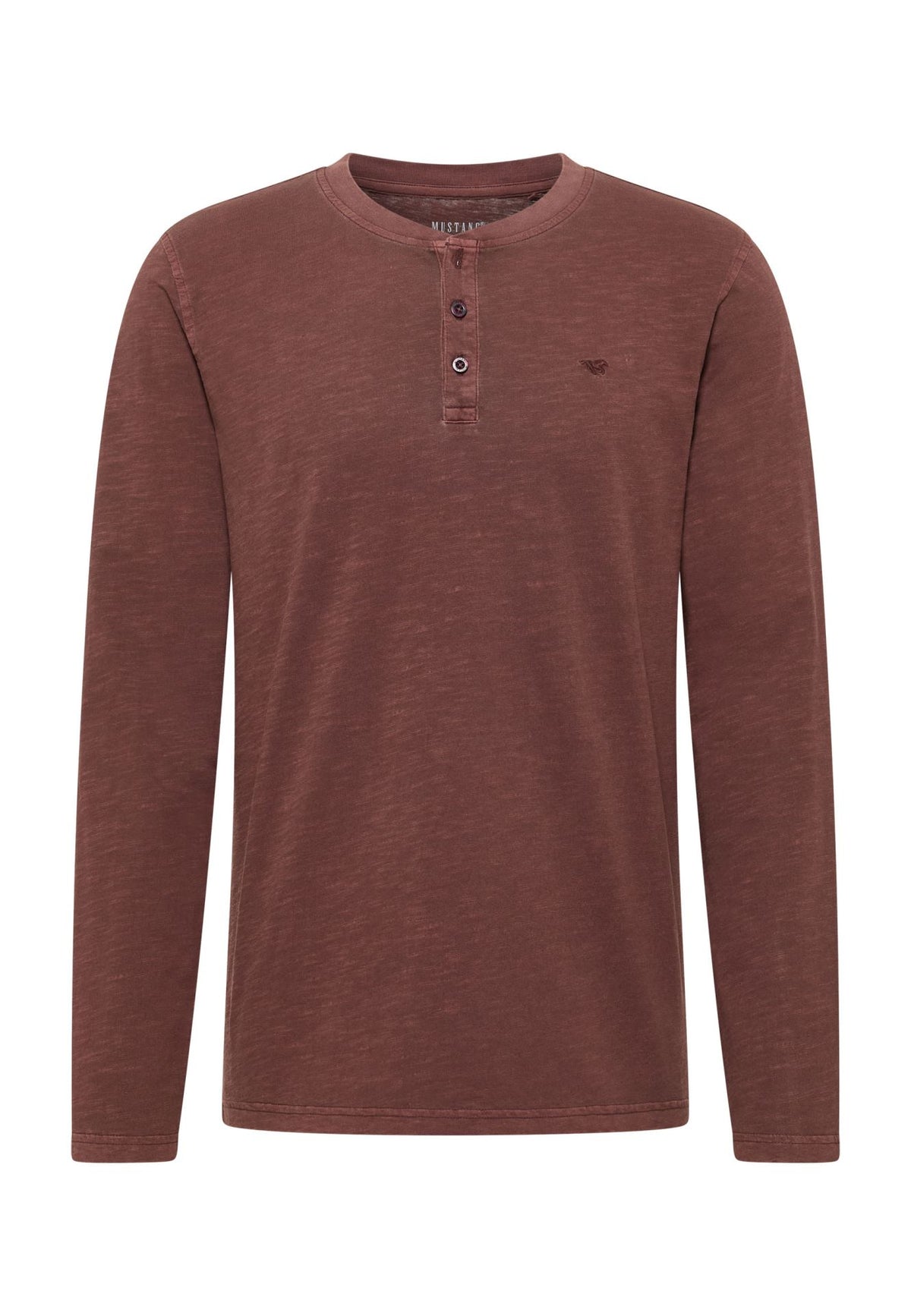 Mustang wine long sleeve grandad t-shirt