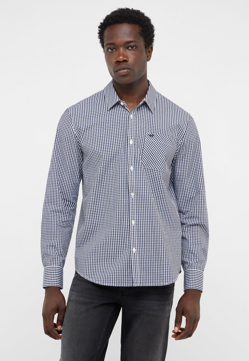 Mustang navy check shirt