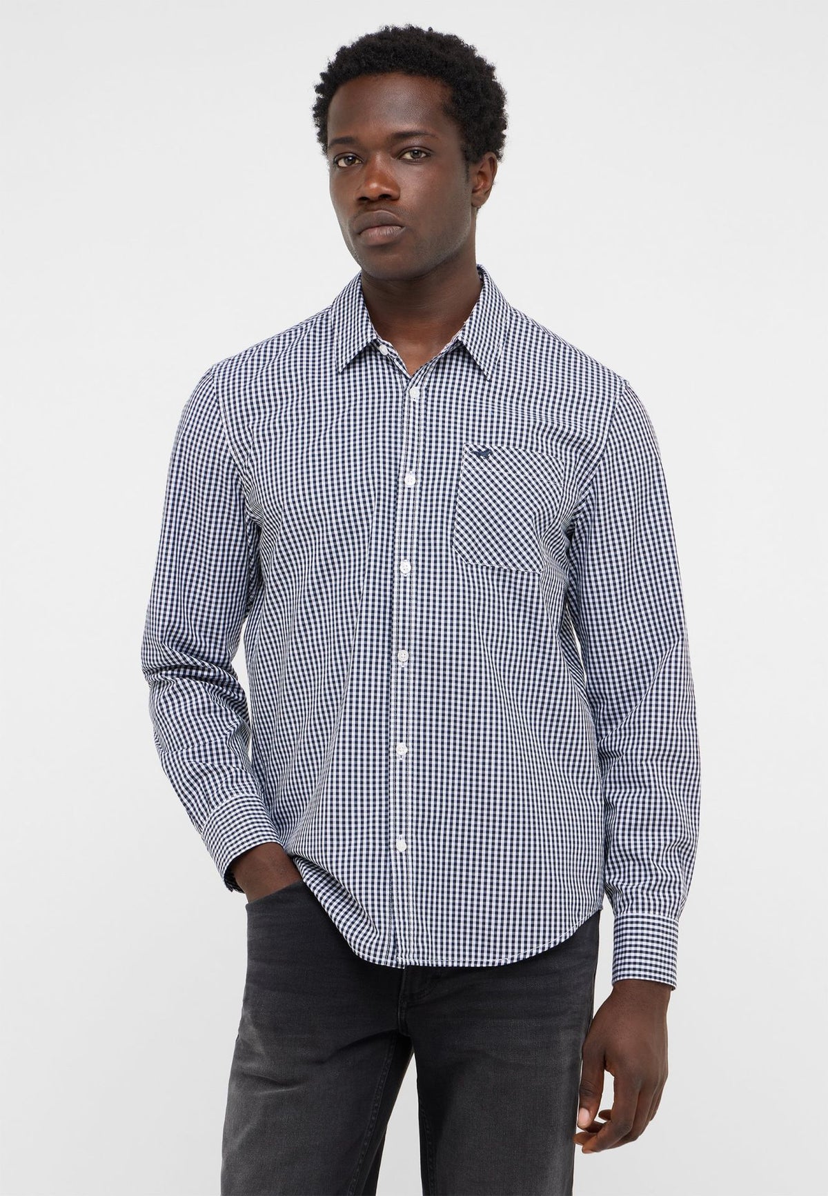 Mustang navy check shirt