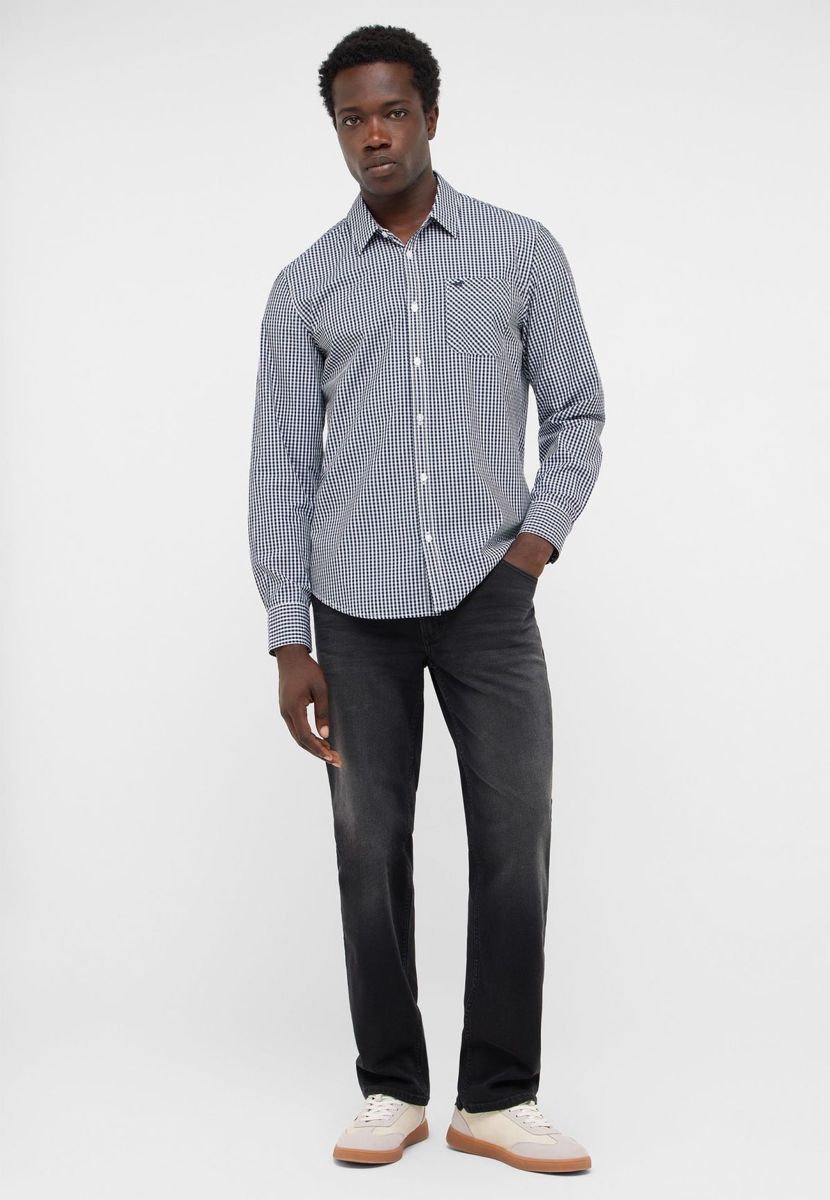 Mustang navy check shirt