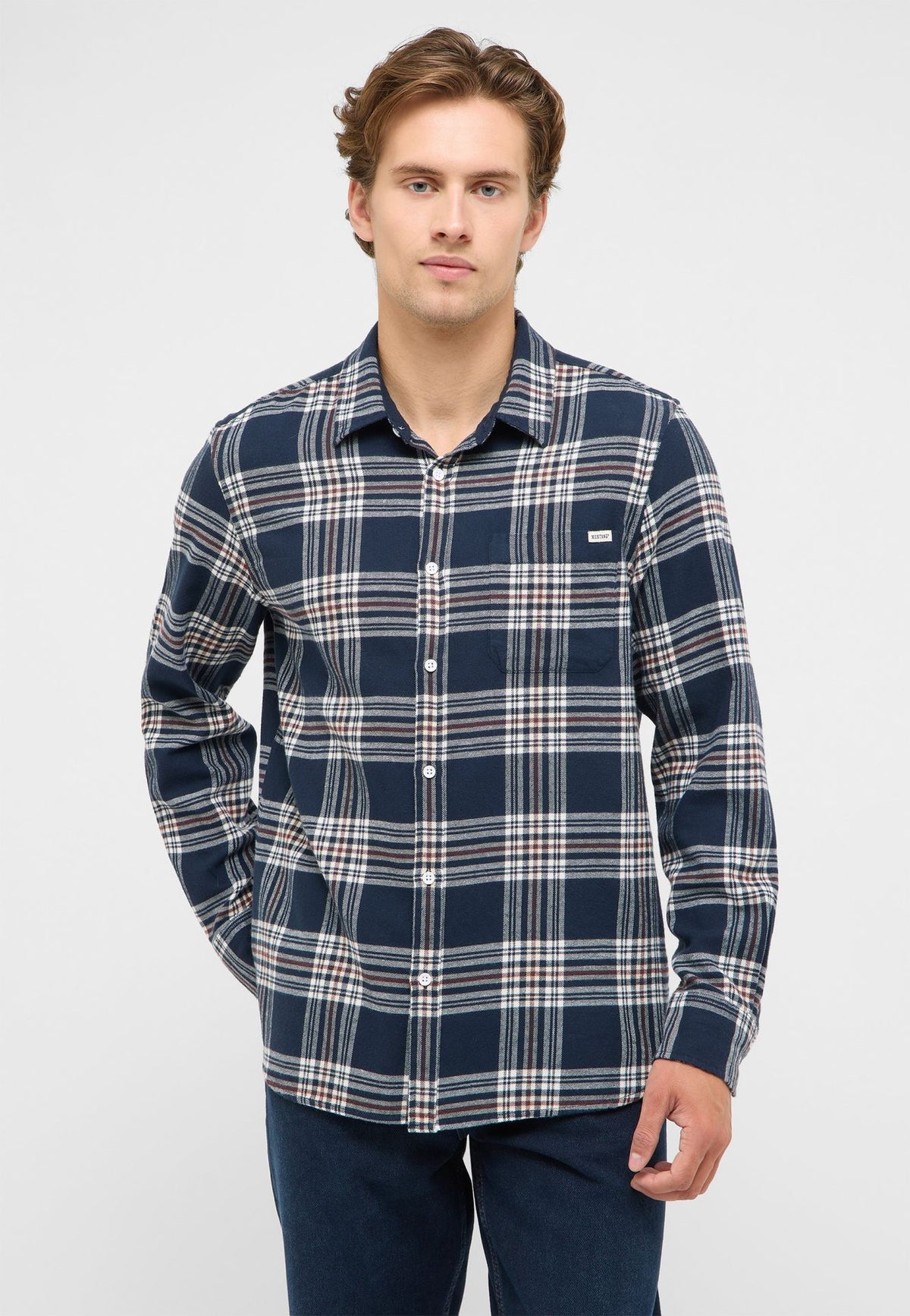 Mustang navy check shirt
