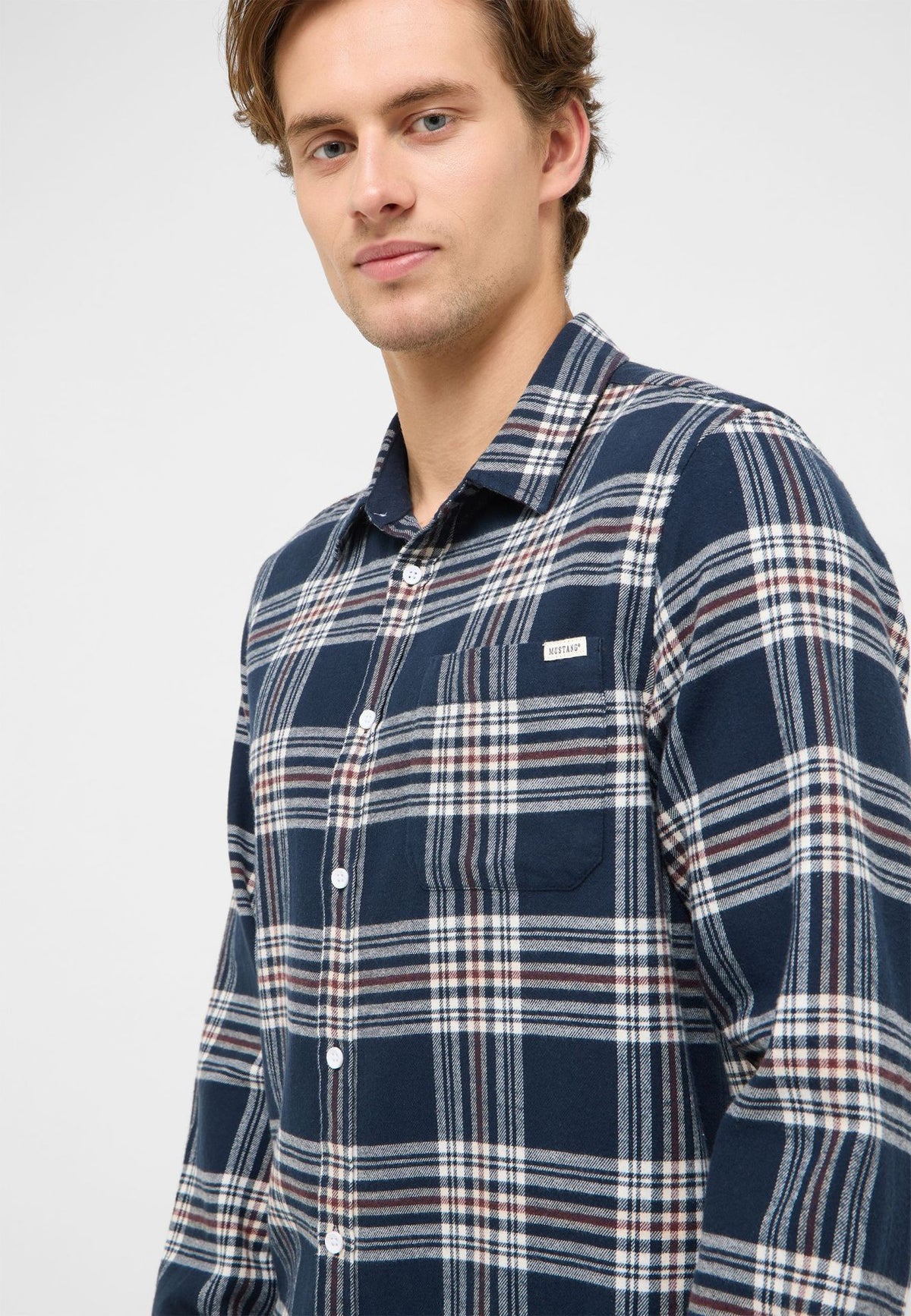 Mustang navy check shirt