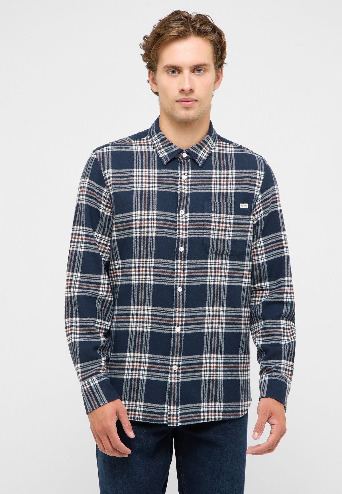 Mustang navy check shirt
