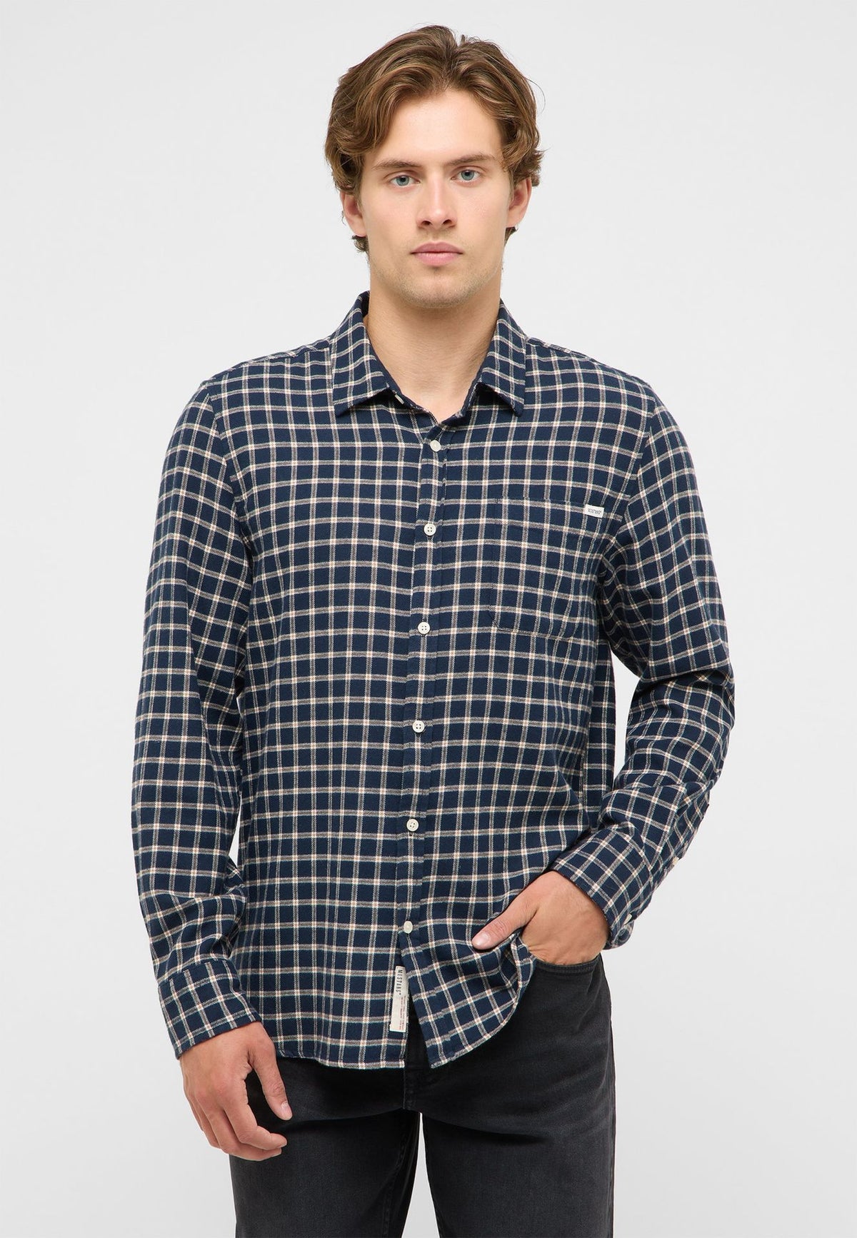 Mustang navy check shirt