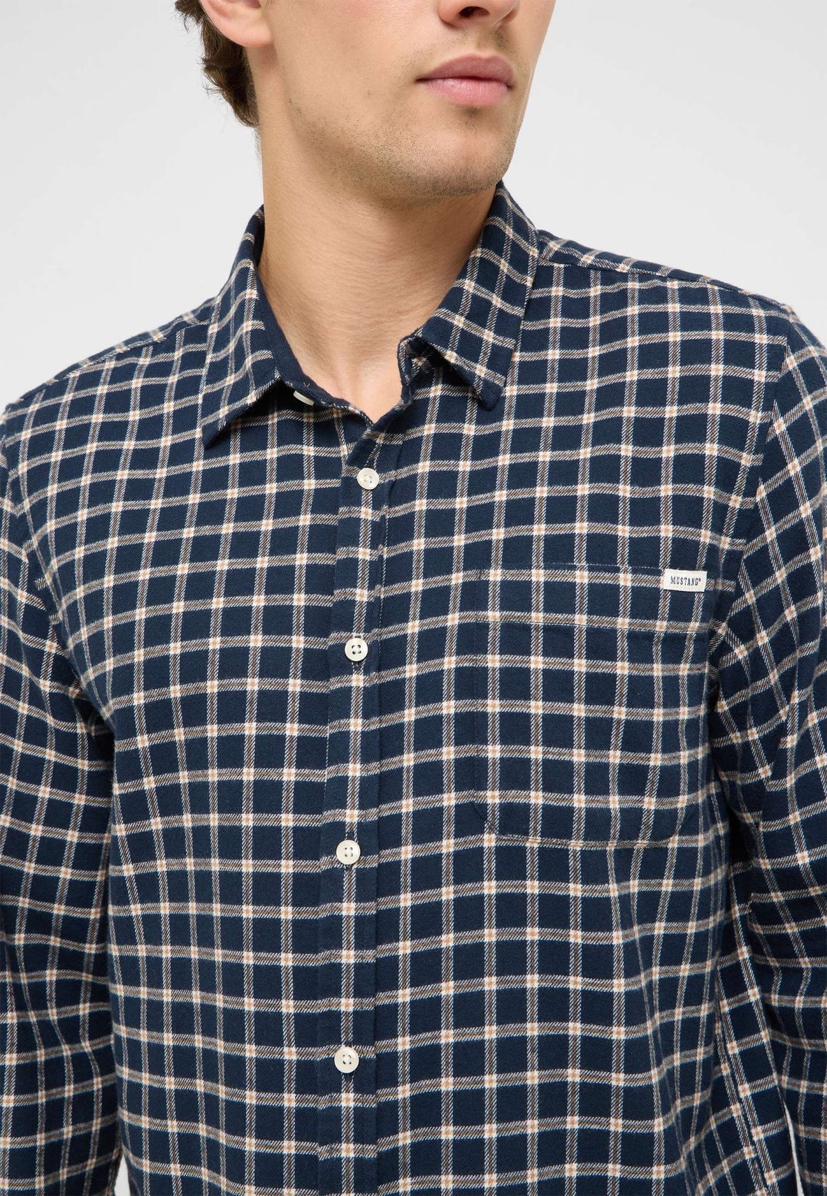Mustang navy check shirt