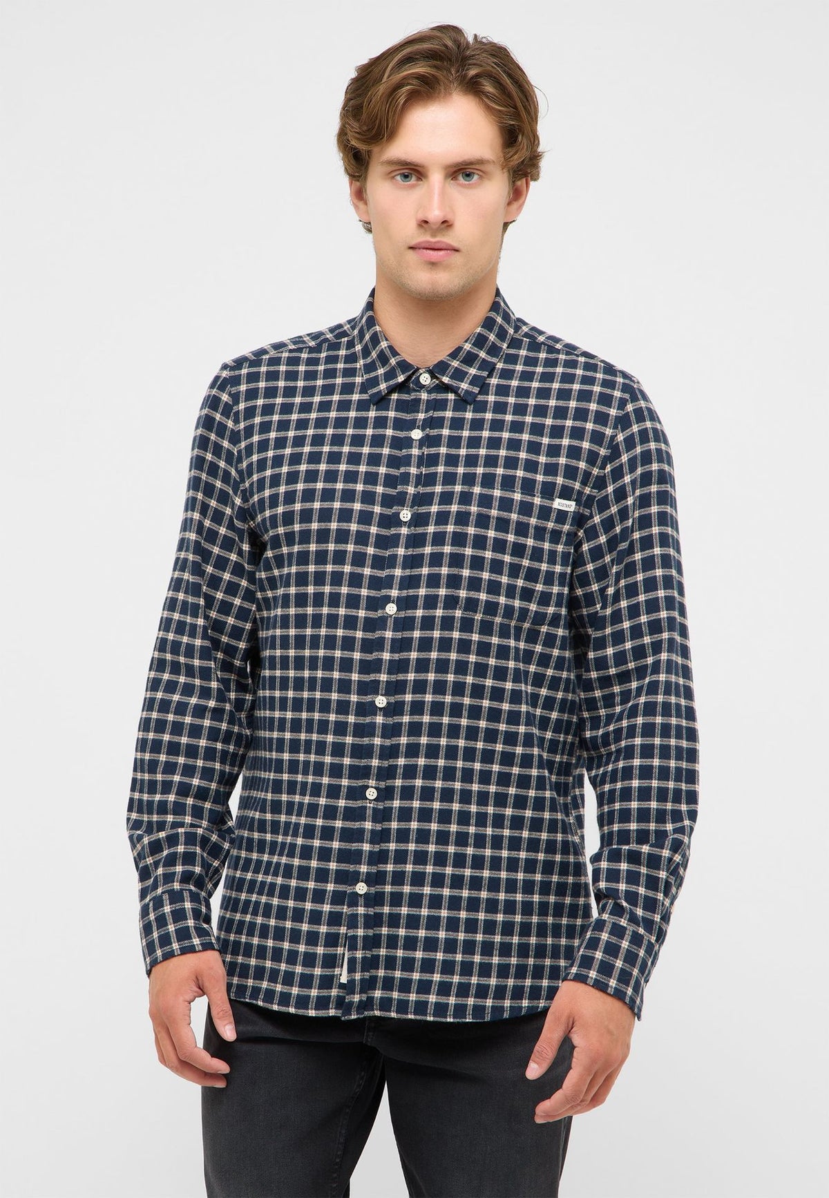 Mustang navy check shirt