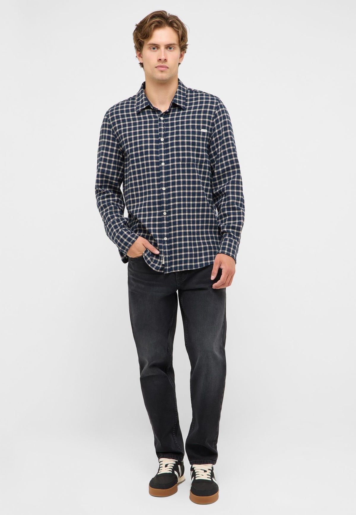 Mustang navy check shirt