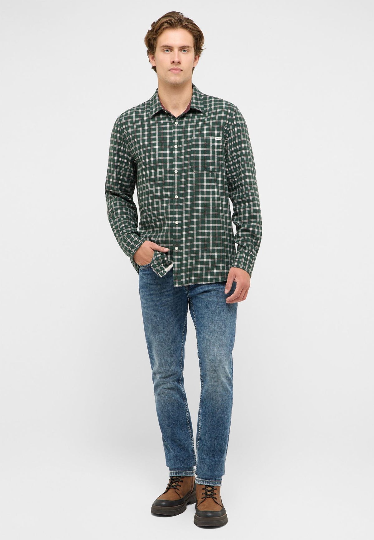 Mustang green check shirt