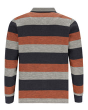 Load image into Gallery viewer, Hajo grey striped long sleeve polo
