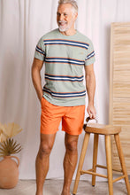Load image into Gallery viewer, Weird Fish green striped t-shirt
