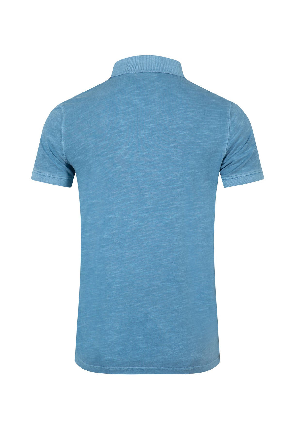 Weird Fish blue pique polo