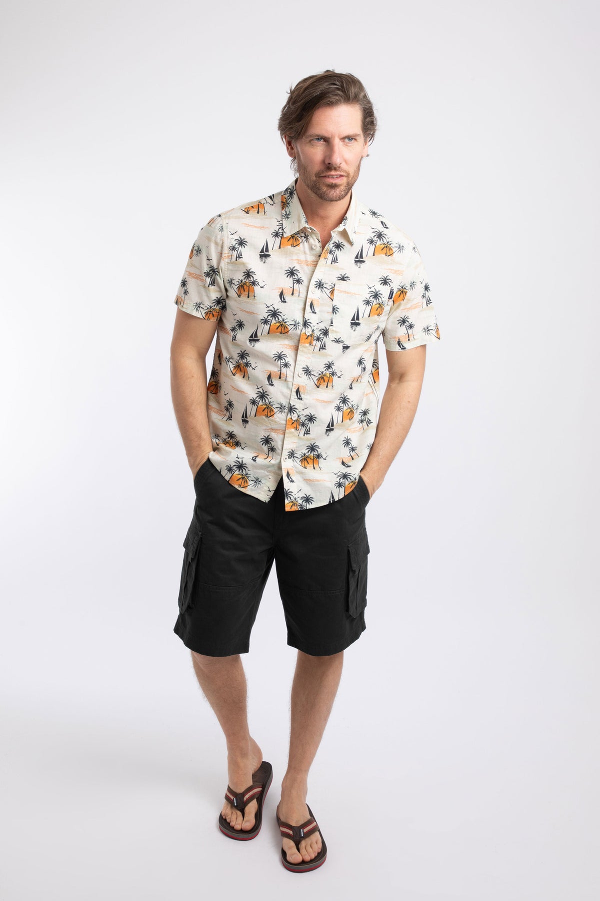 Weird Fish cream short sleeve shirt