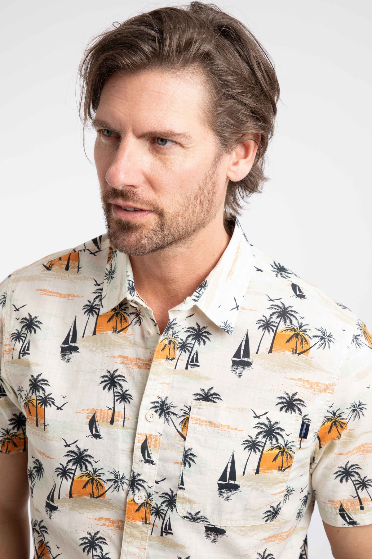 Weird Fish cream short sleeve shirt