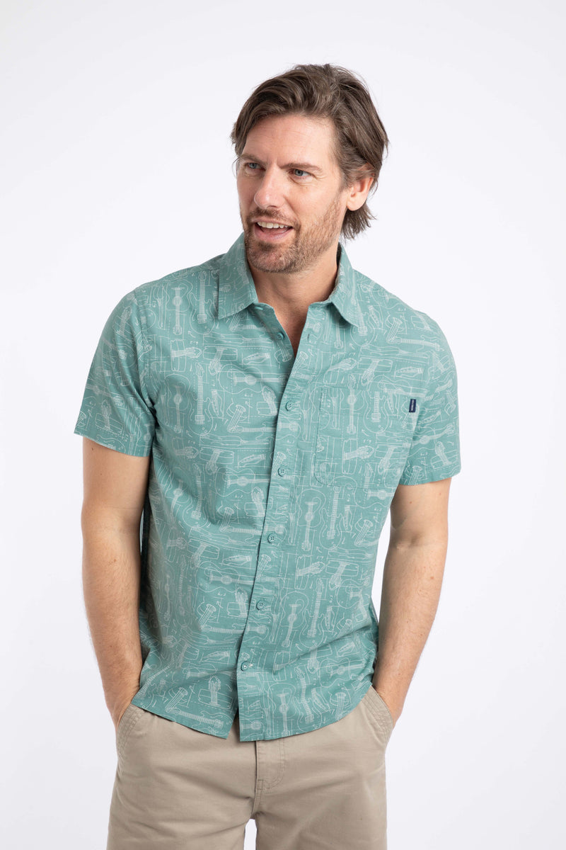 Weird Fish green short sleeve shirt