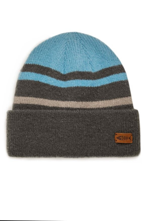 Weird Fish grey striped beanie hat