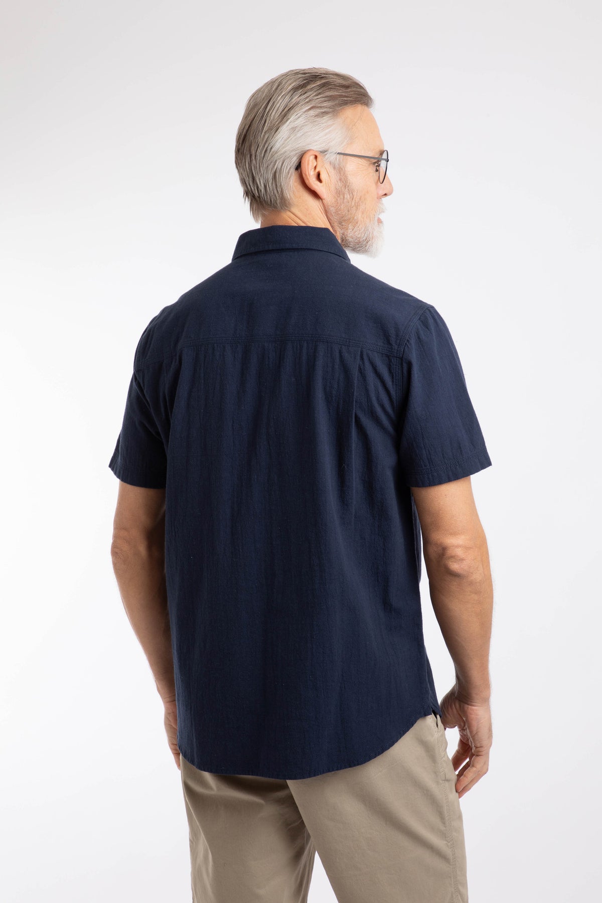Weird Fish navy short sleeve shirt