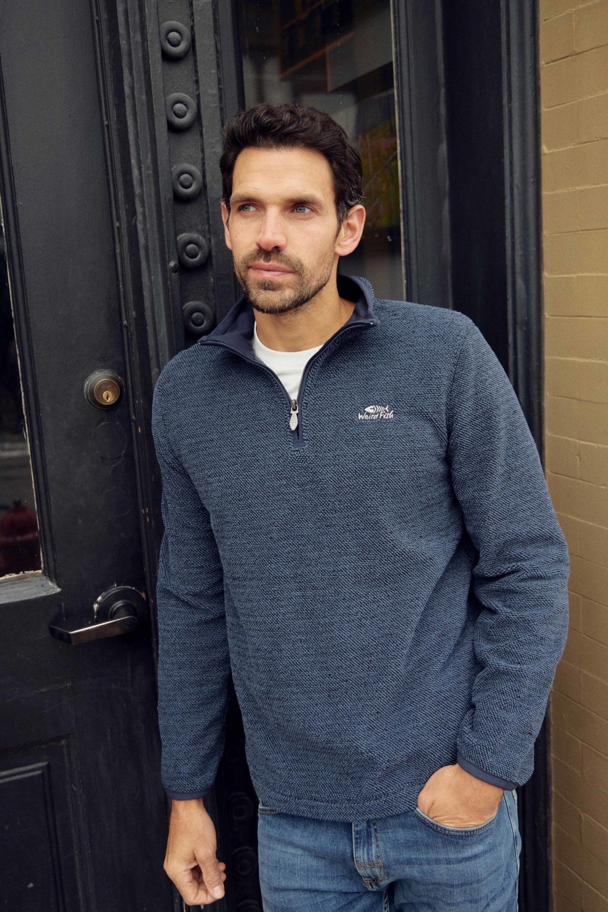 Weird Fish Errill Eco 1/4 Zip Fleece N K – Leaders Menswear