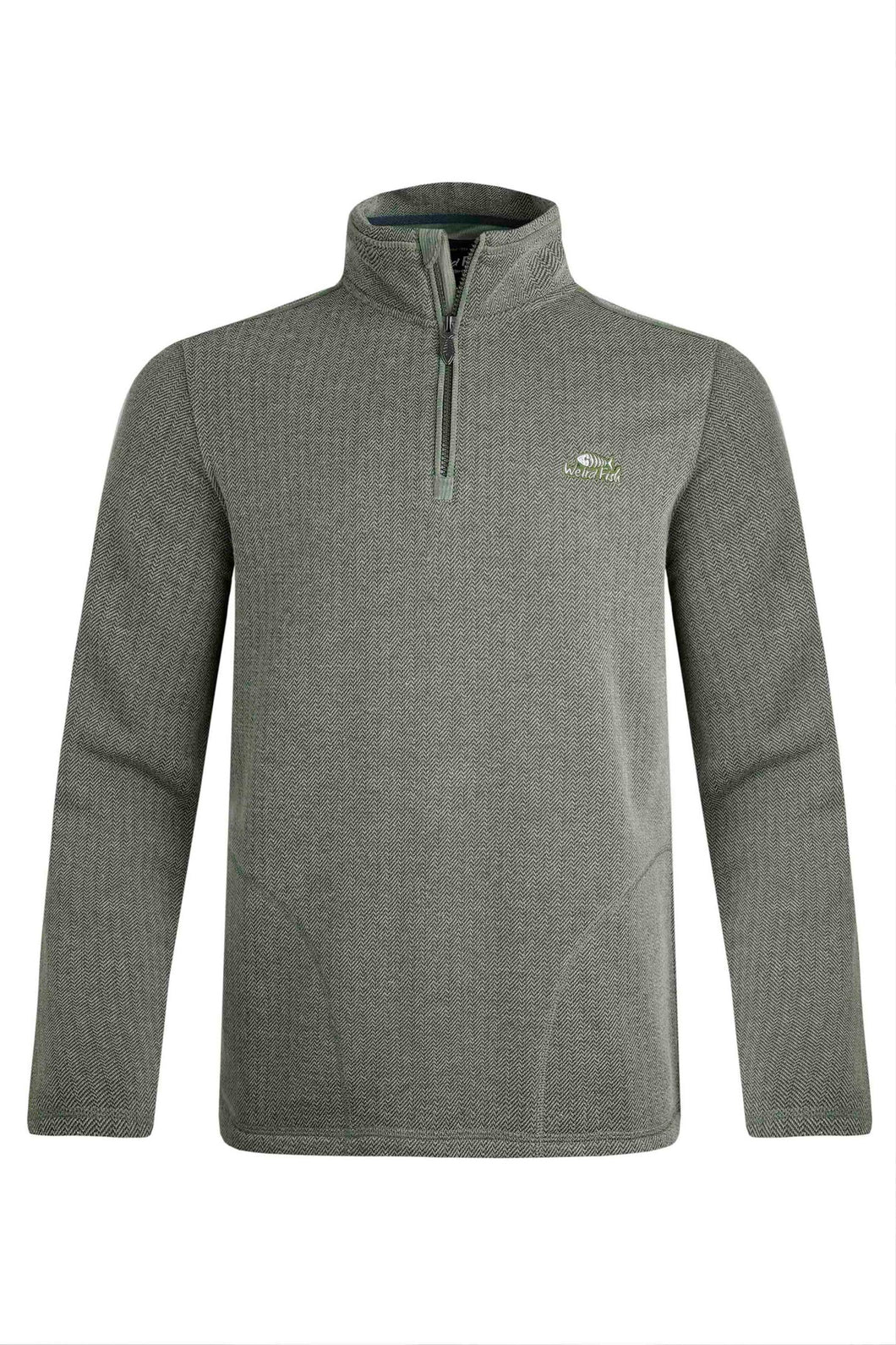 Weird Fish green 1/4 zip fleece top