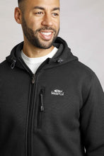 Load image into Gallery viewer, Weird Fish black hooded fleece jacket

