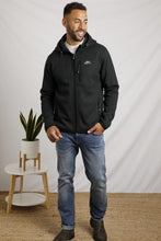 Load image into Gallery viewer, Weird Fish black hooded fleece jacket
