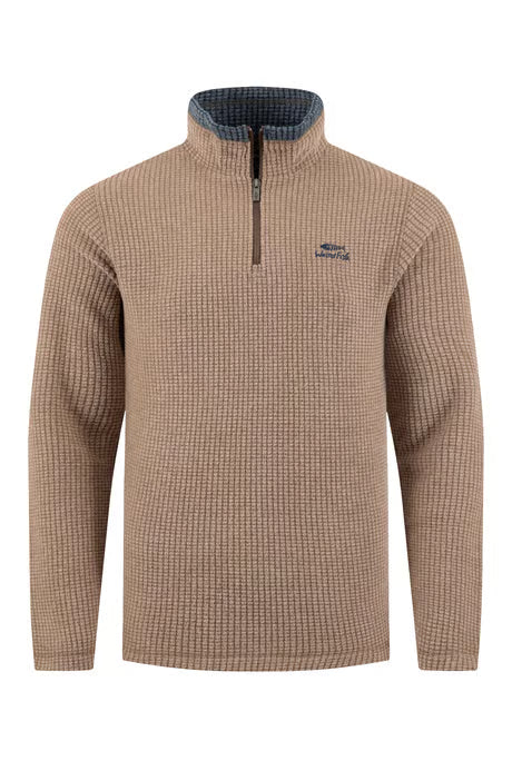Weird Fish brown beige fleece top