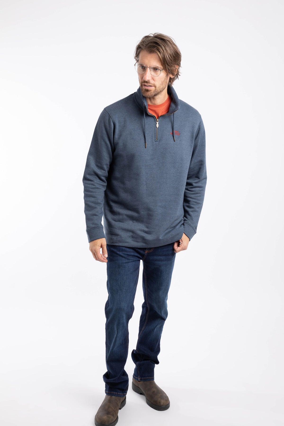 Weird Fish navy fleece top